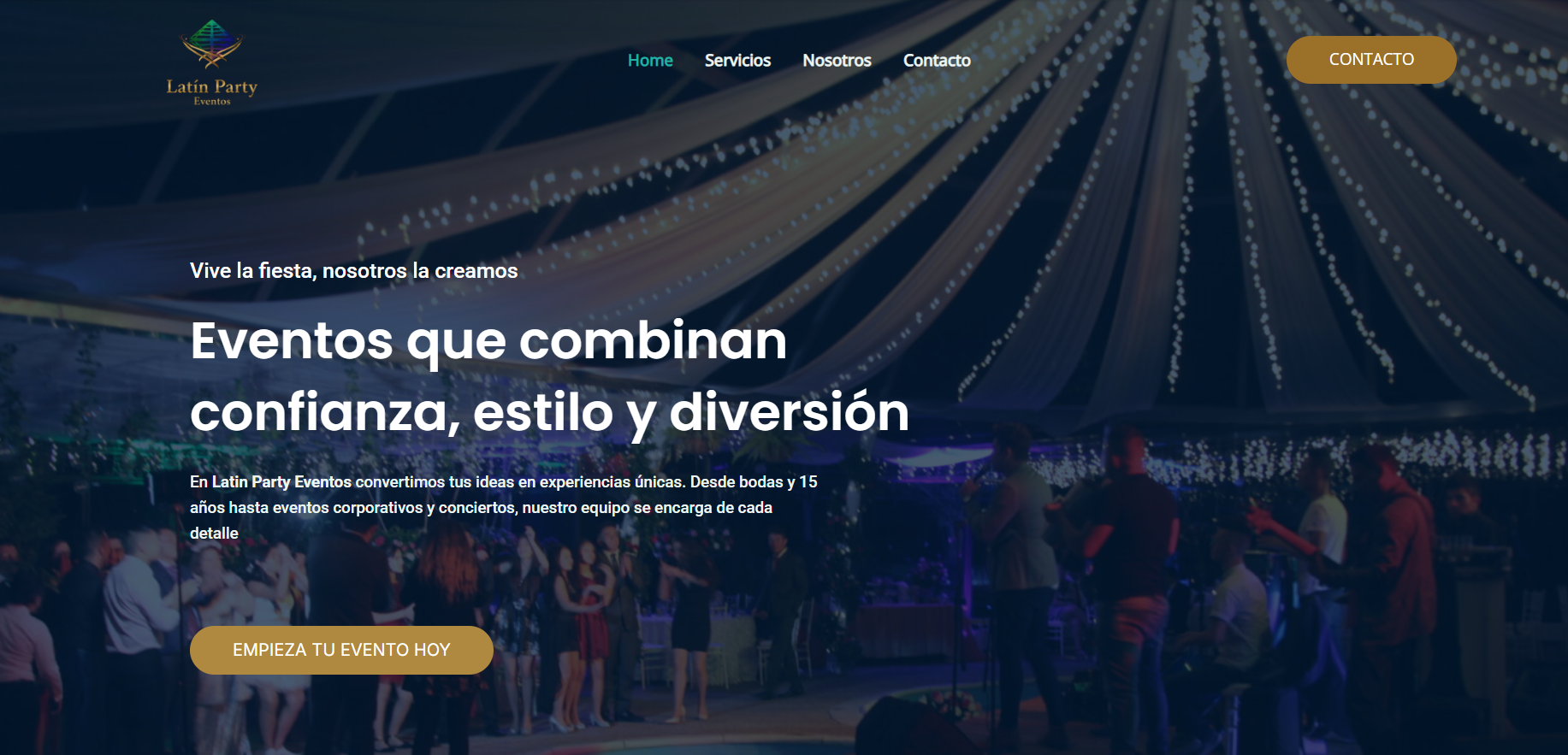 Sitio web de Latin Party Eventos