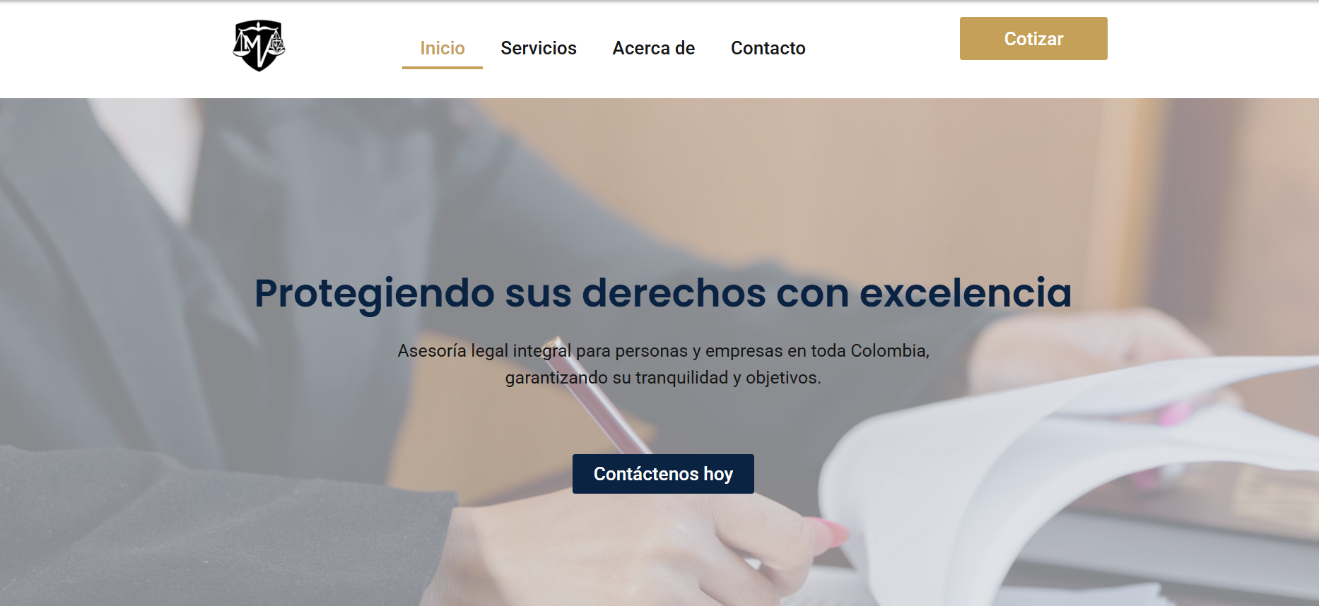 Sitio web de Montoya Vásquez Abogados